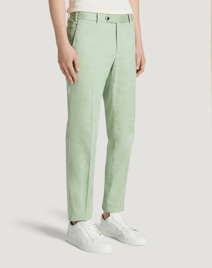 Pantaloni Torino Pantaloni Slim in lino stretch délavé Italy