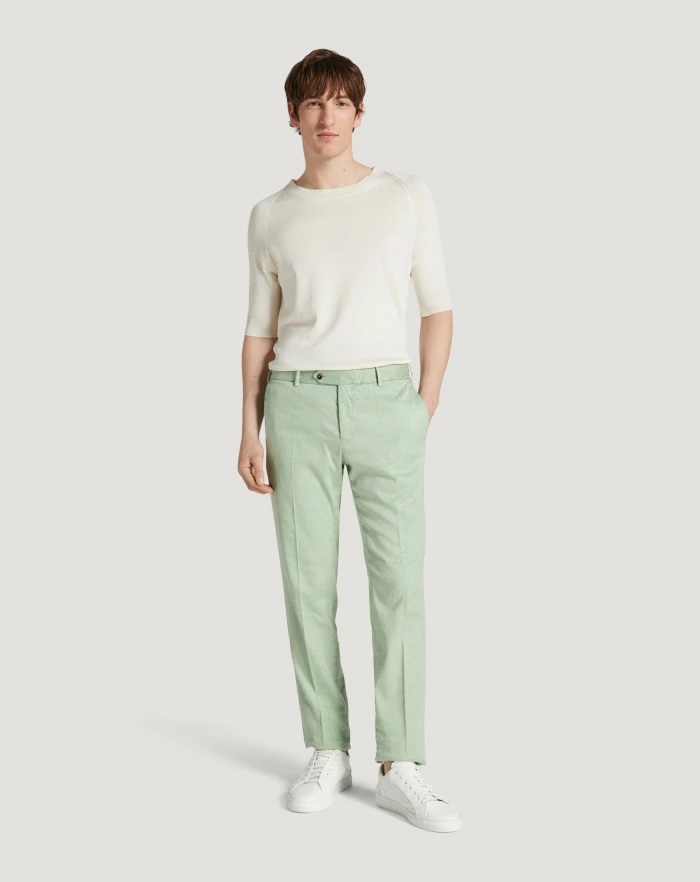 Pantaloni Torino Pantaloni Slim in lino stretch délavé Italy