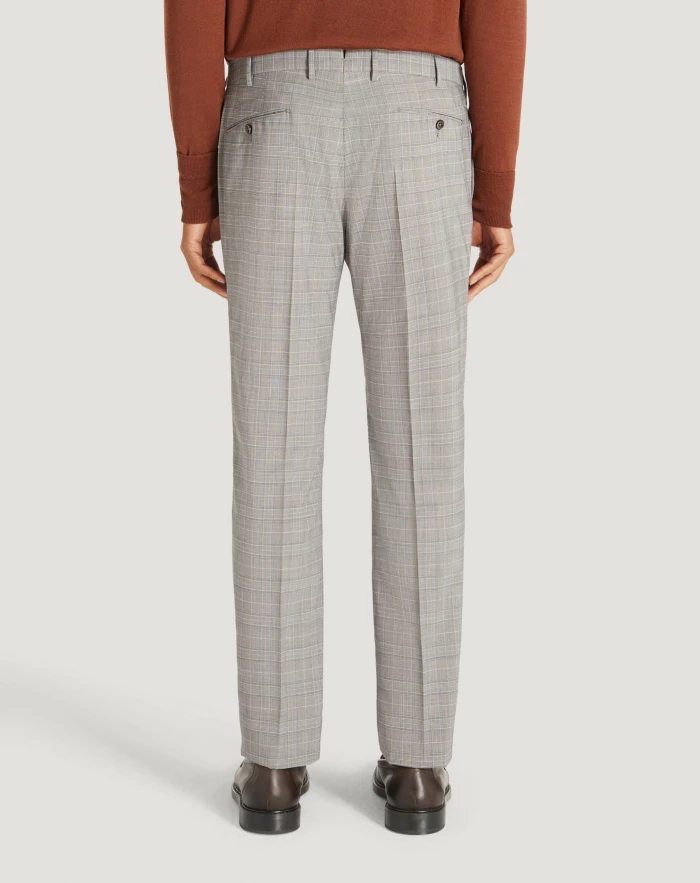 Pantaloni Torino Pantaloni Superslim in tecno lana a quadri In Linea