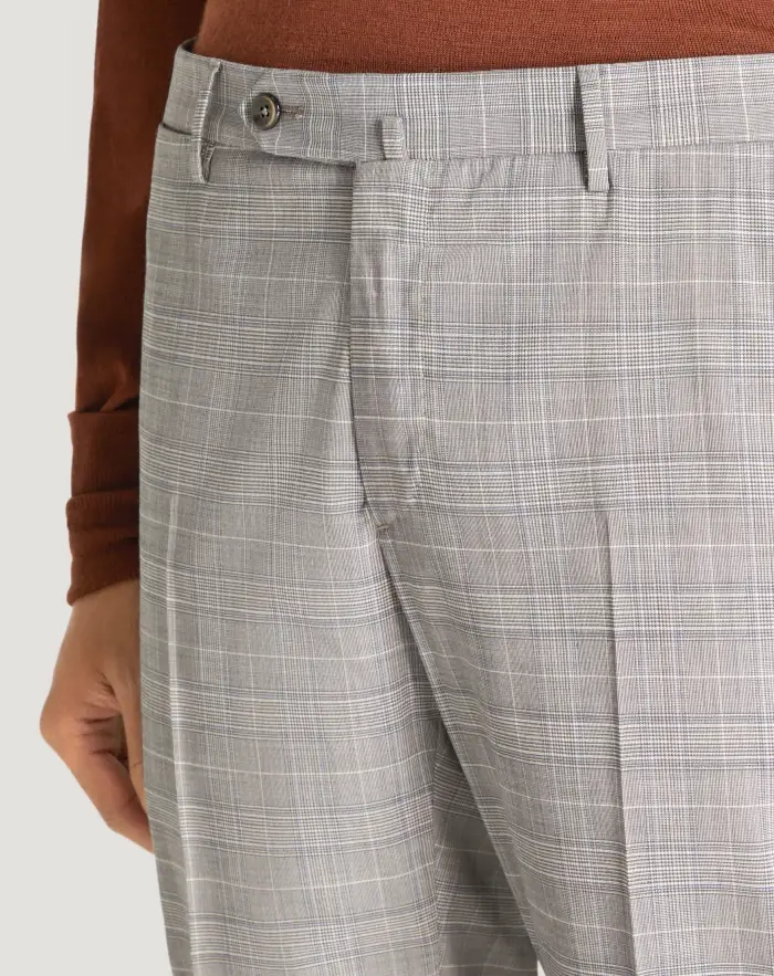 Pantaloni Torino Pantaloni Superslim in tecno lana a quadri In Linea