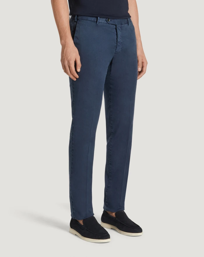 Pantaloni Torino Pantaloni Slim in lino stretch délavé Spedizione Gratuita
