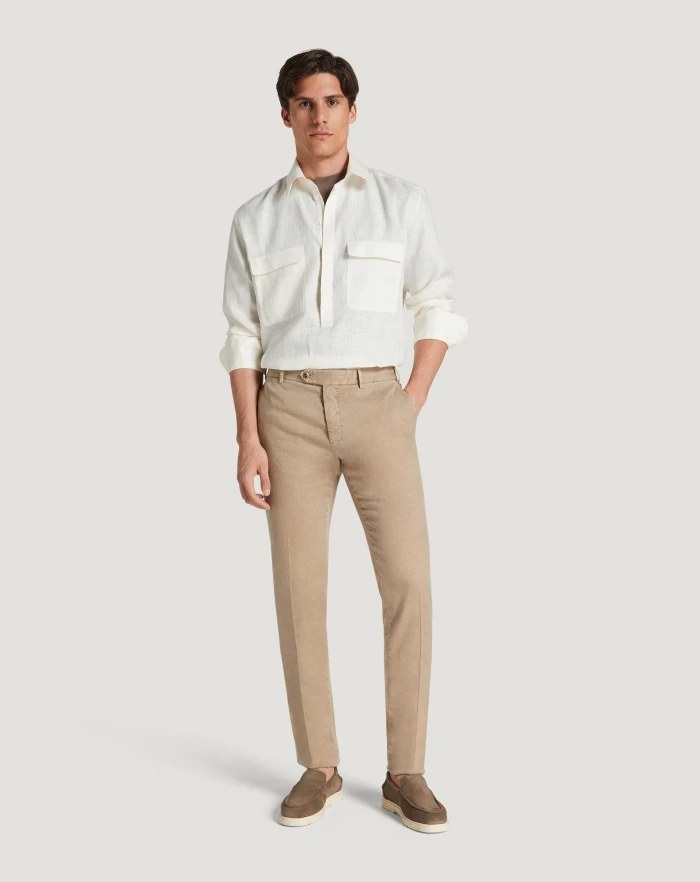 Pantaloni Torino Pantaloni Slim in lino stretch délavé Negozi Online