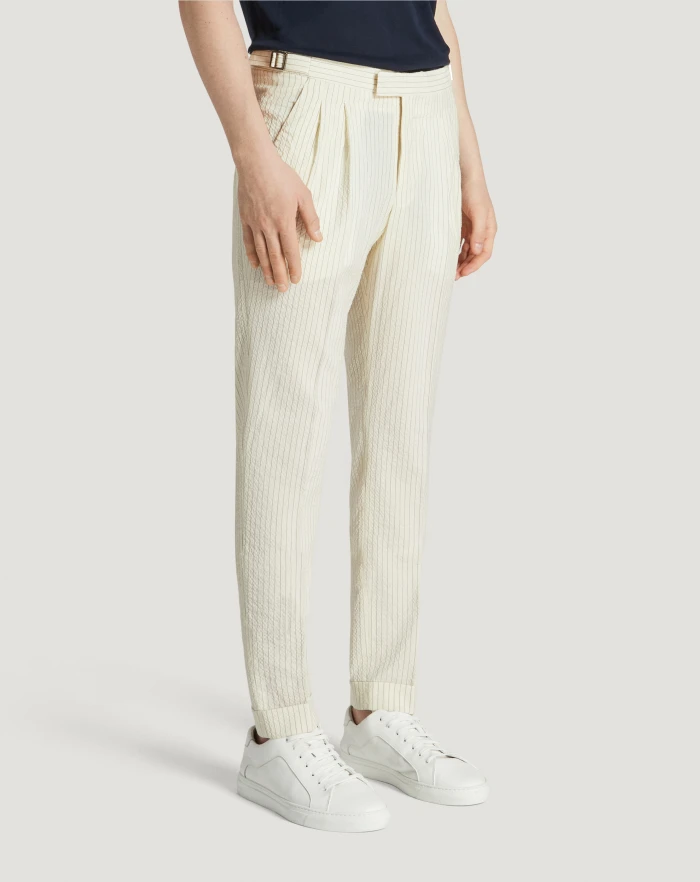 Pantaloni Torino Pantaloni Master in lana seersucker Novità