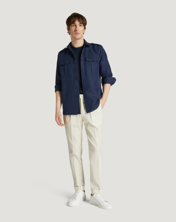 Pantaloni Torino Pantaloni Master in lana seersucker Novità