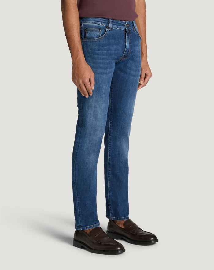 Pantaloni Torino Jeans Swing in denim stretch indigo Vendita Calda