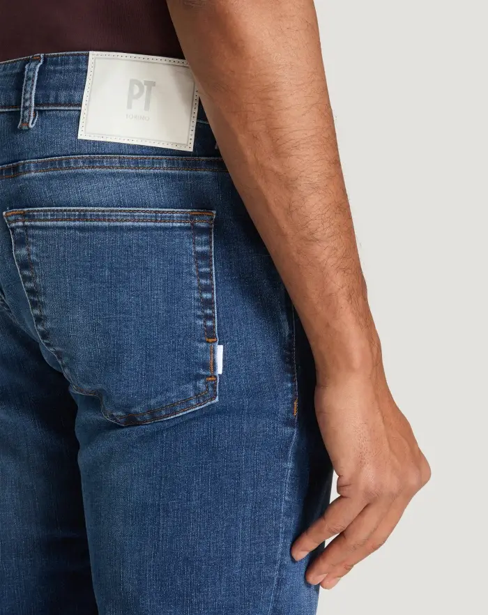 Pantaloni Torino Jeans Swing in denim stretch indigo Vendita Calda