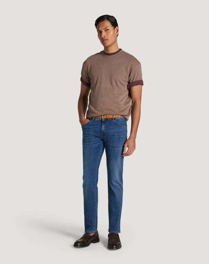 Pantaloni Torino Jeans Swing in denim stretch indigo Vendita Calda