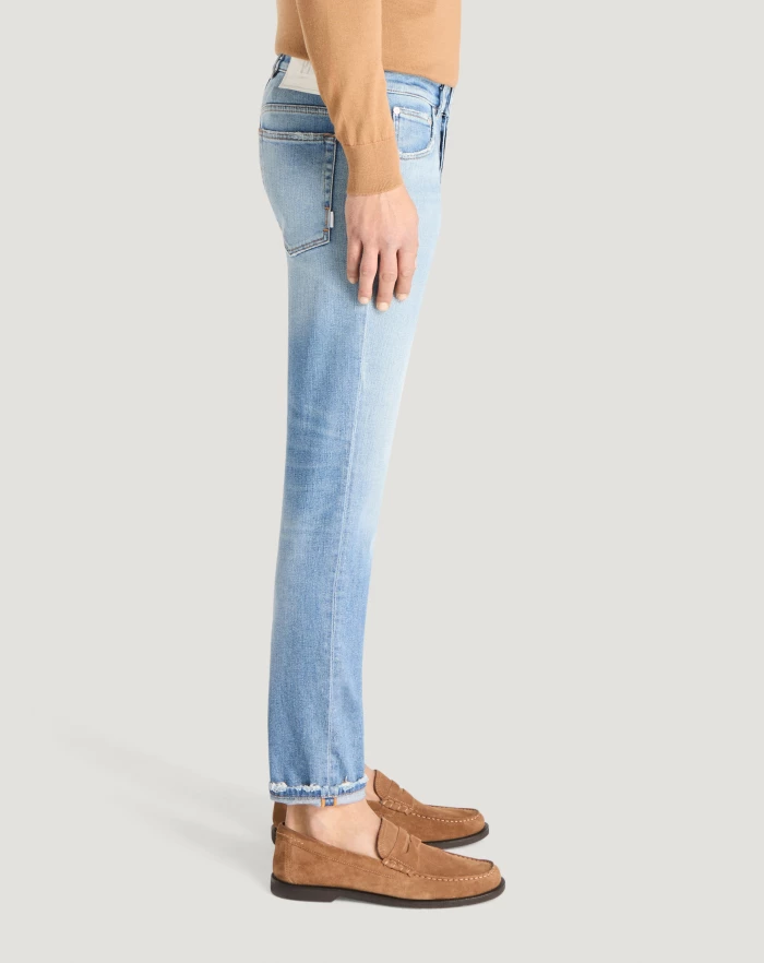 Pantaloni Torino Jeans Reggae in denim stretch indigo Qualità