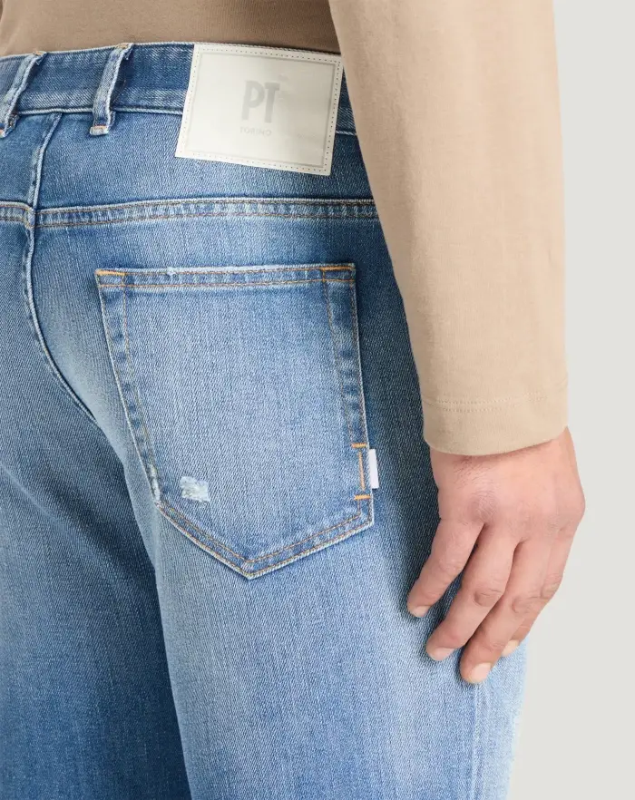Pantaloni Torino Jeans Reggae in denim stretch indigo Soddisfazione Garantita