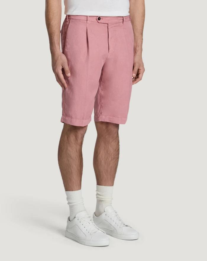 Pantaloni Torino Bermuda in cotone e lino batavia Presa