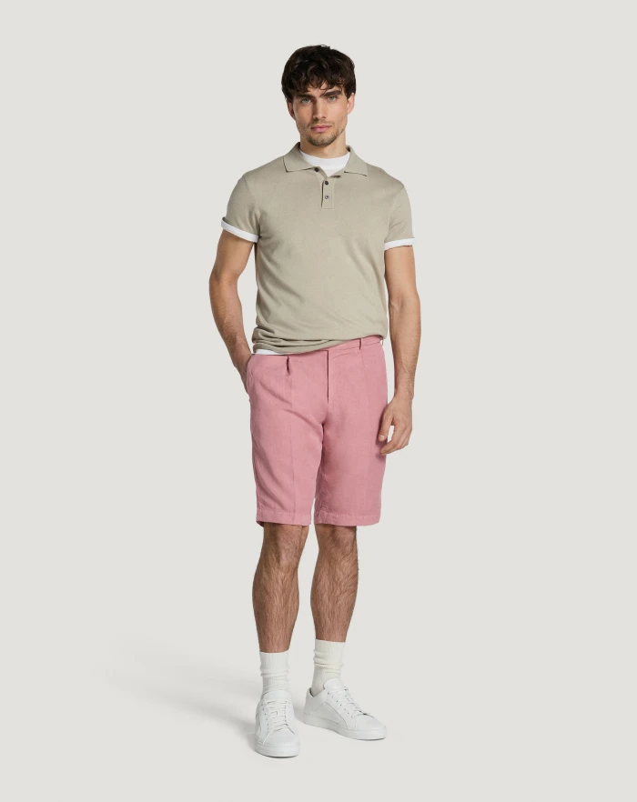 Pantaloni Torino Bermuda in cotone e lino batavia Presa