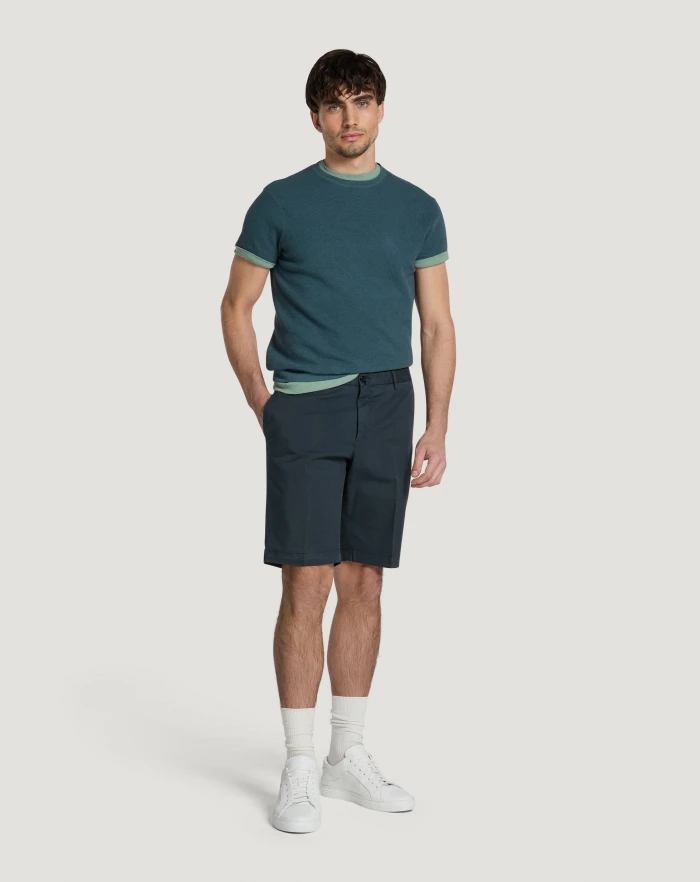 Pantaloni Torino Bermuda in gabardina stretch Sconto