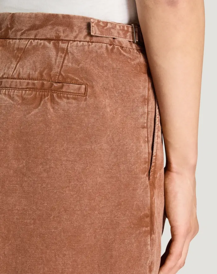 Pantaloni Torino Bermuda in twill di cotone e lino Offerta