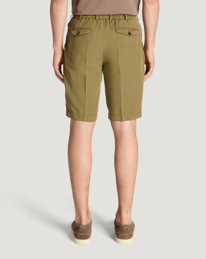 Pantaloni Torino Bermuda in cotone e lino batavia Online