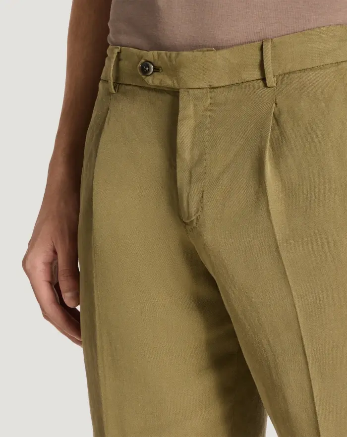 Pantaloni Torino Bermuda in cotone e lino batavia Online