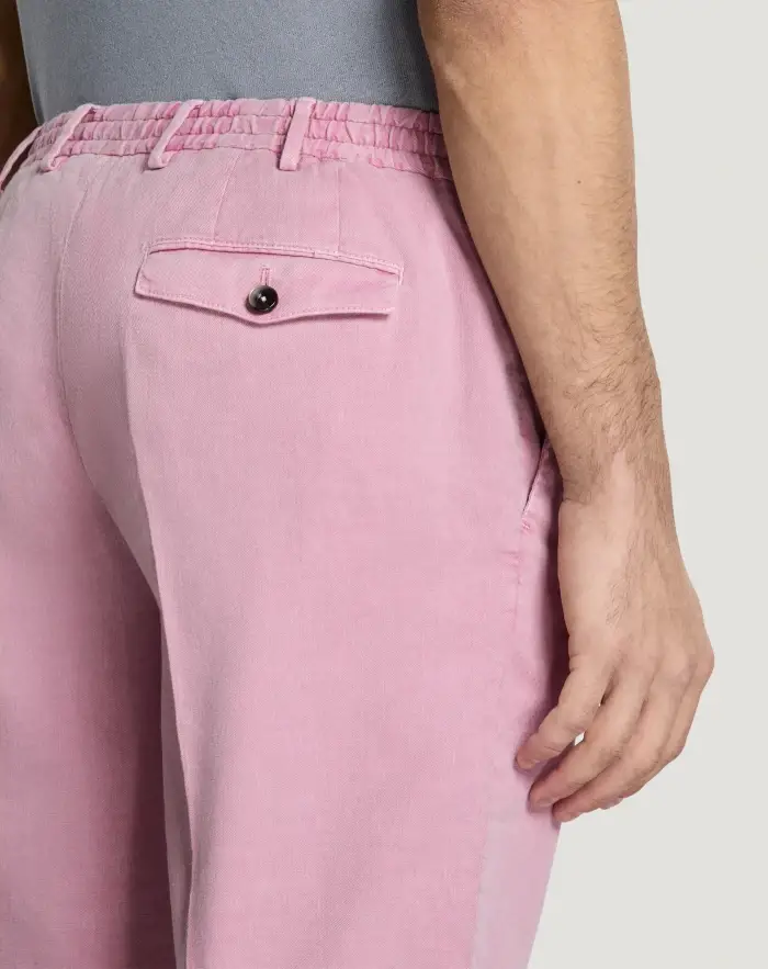Pantaloni Torino Bermuda in lino stretch délavé Outlet