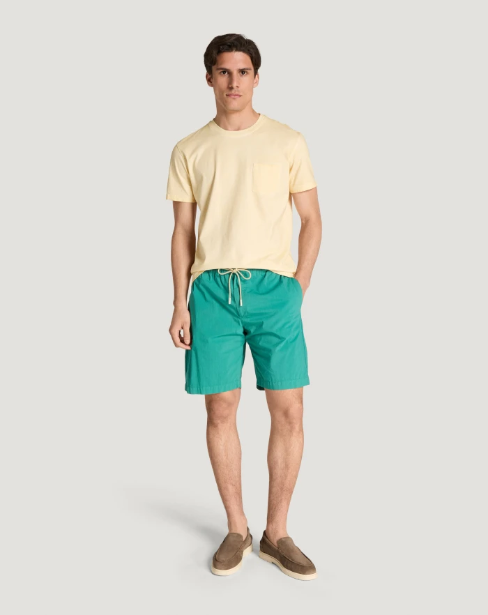 Pantaloni Torino Bermuda in popeline di cotone stretch Saldi