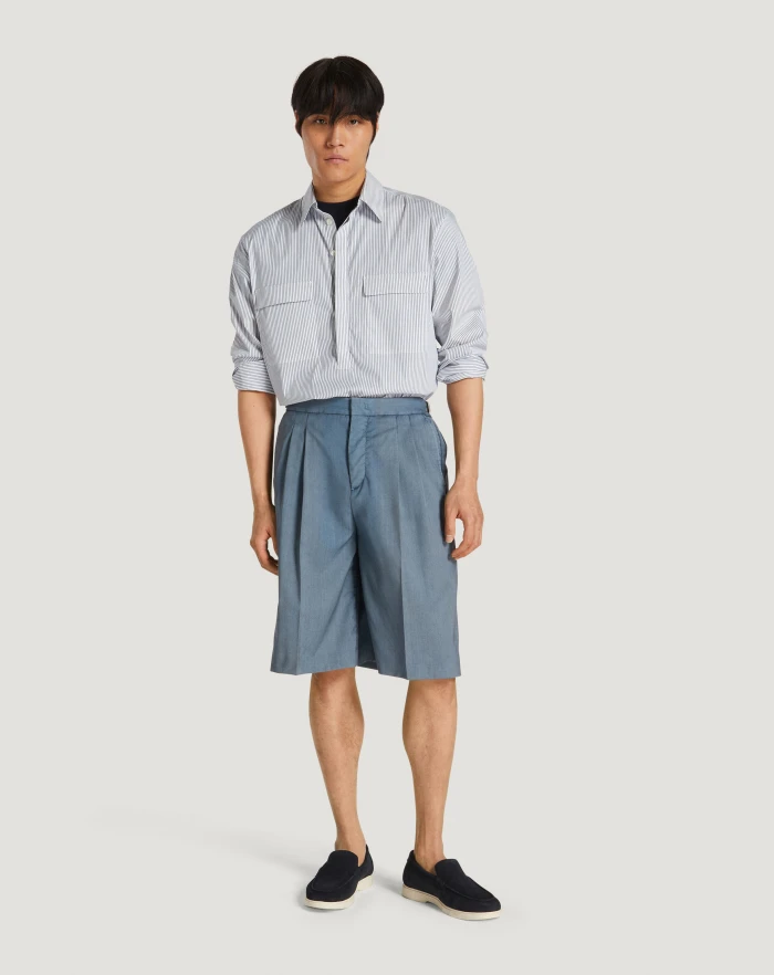 Pantaloni Torino Bermuda in lana comfort Vendite Flash