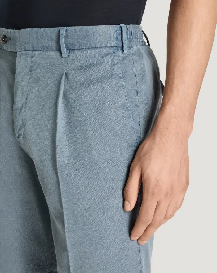 Pantaloni Torino Bermuda in lino stretch délavé Negozio