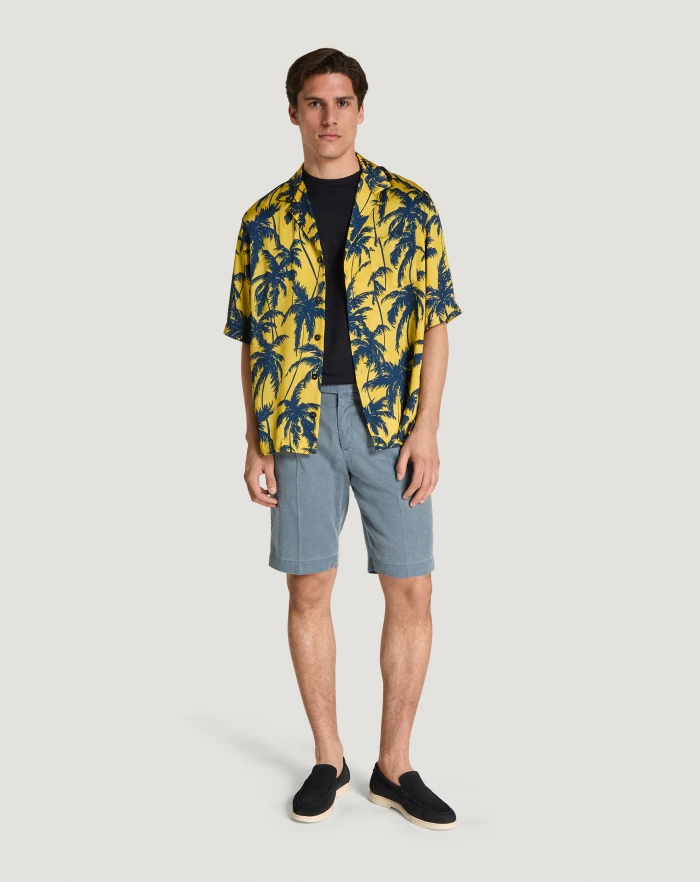 Pantaloni Torino Bermuda in lino stretch délavé Negozio
