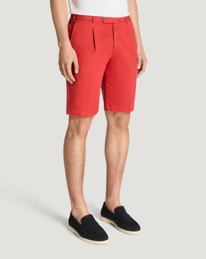 Pantaloni Torino Bermuda in gabardina di cotone In Saldo