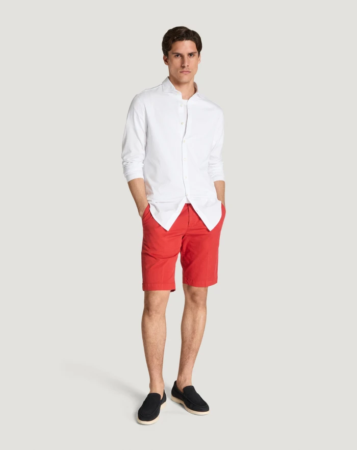 Pantaloni Torino Bermuda in gabardina di cotone In Saldo