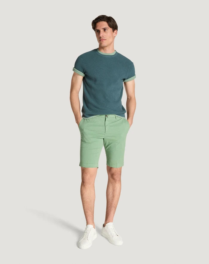 Pantaloni Torino Bermuda in gabardina stretch Nuova