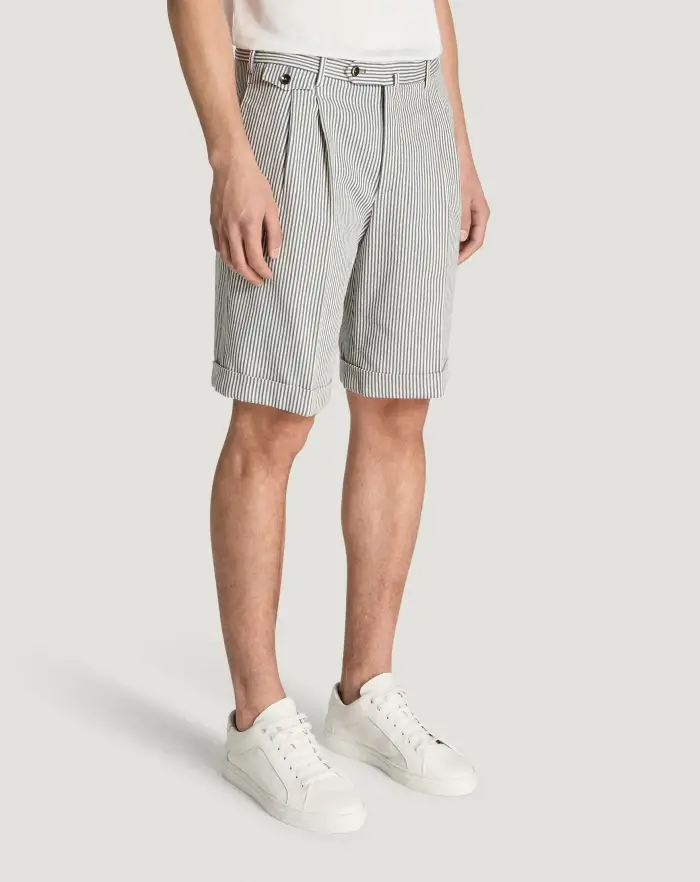 Pantaloni Torino Bermuda in cotone a righe 2025