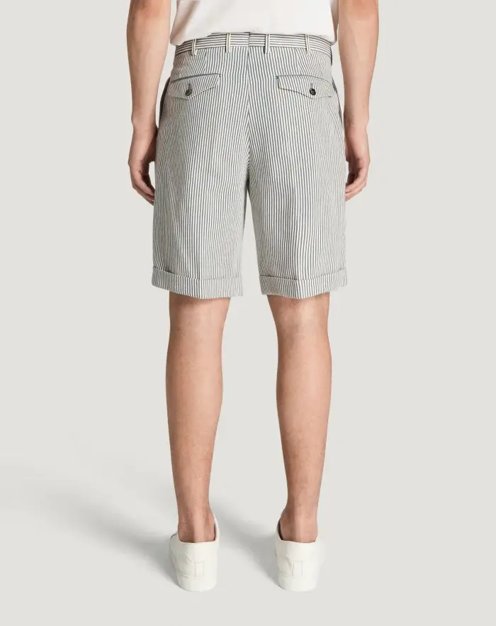 Pantaloni Torino Bermuda in cotone a righe 2025