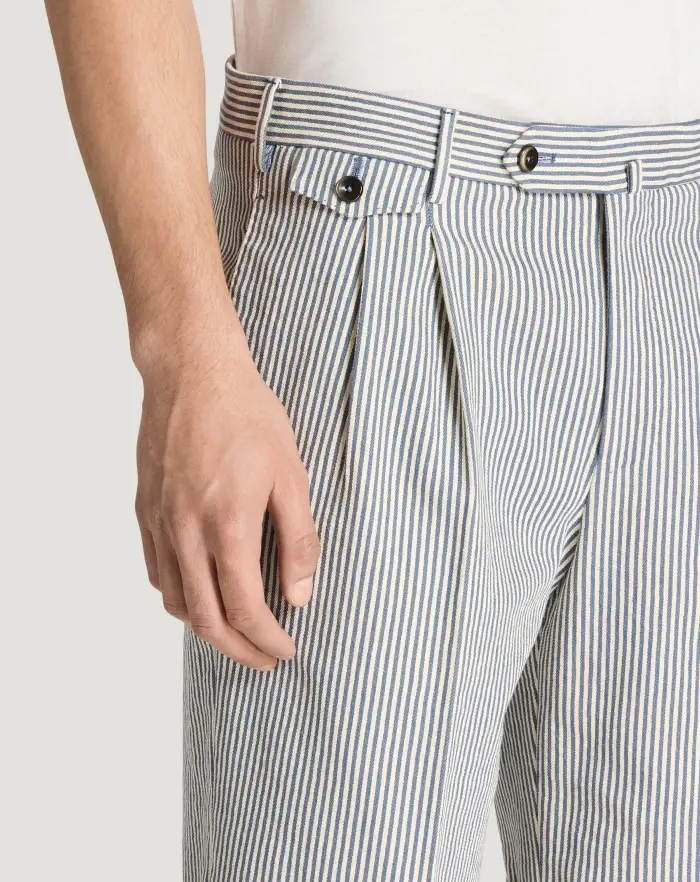 Pantaloni Torino Bermuda in cotone a righe 2025