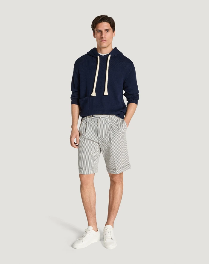 Pantaloni Torino Bermuda in cotone a righe 2025