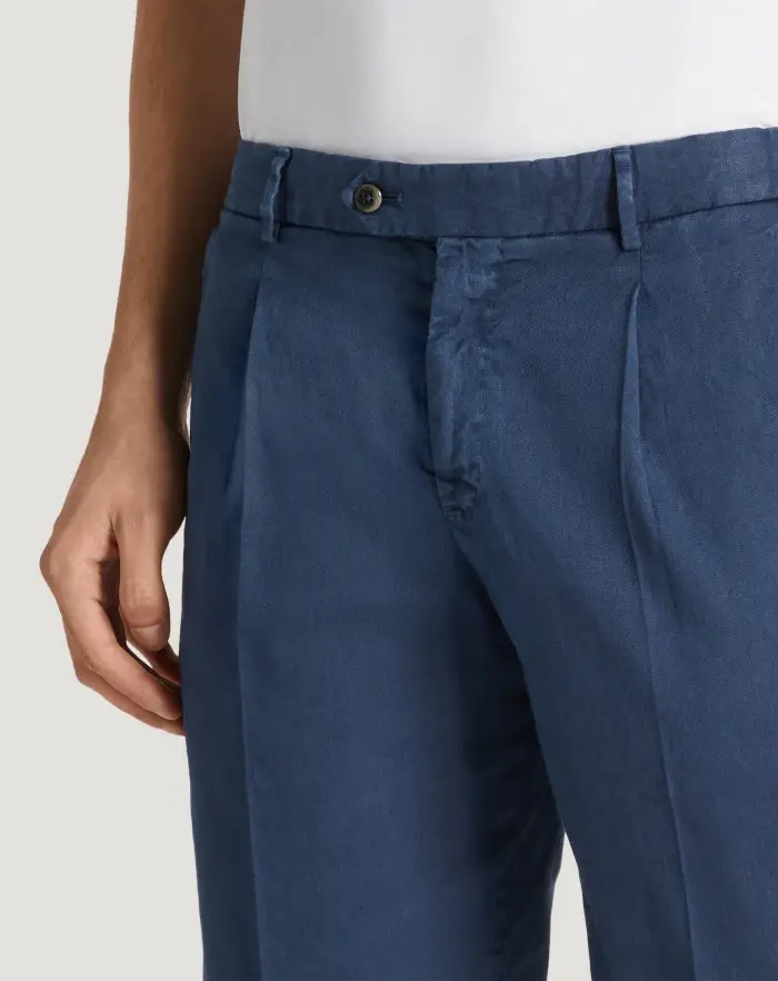 Pantaloni Torino Bermuda in lino stretch délavé 2025