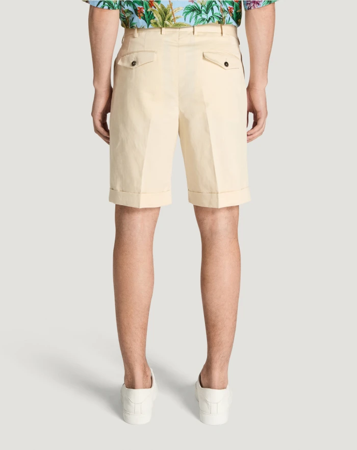 Pantaloni Torino Bermuda in gabardina di cotone e lino Nuovo
