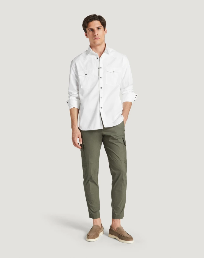Pantaloni Torino Camicia in gabardina di cotone Shopping Online