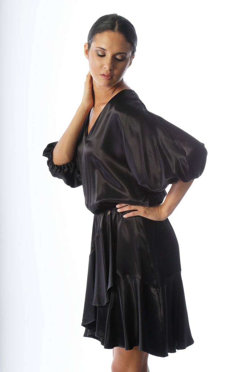 Paola T. Abito in raso di viscosa In Saldo