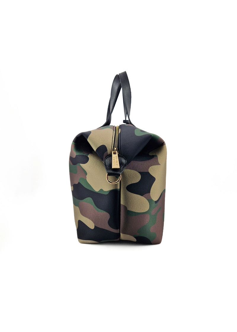 Paola T. Bauletto medium in neoprene camouflage con dettagli oro Shopping Online