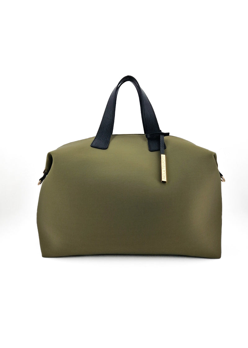 Paola T. Bauletto medium in neoprene con dettagli oro Affare Del Giorno