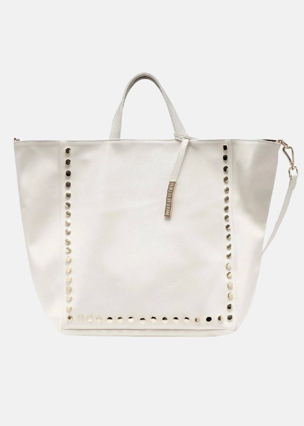 Paola T. Shopper con rivetti e pendente oro Sottocosto