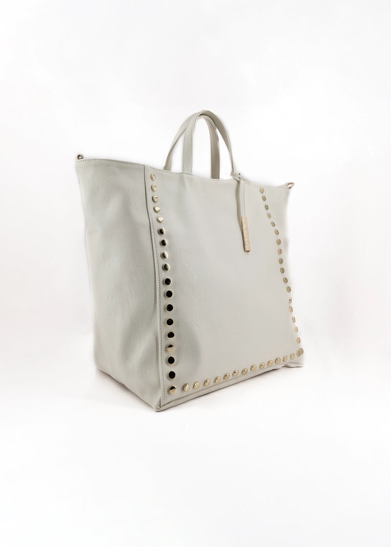 Paola T. Shopper con rivetti e pendente oro Sottocosto