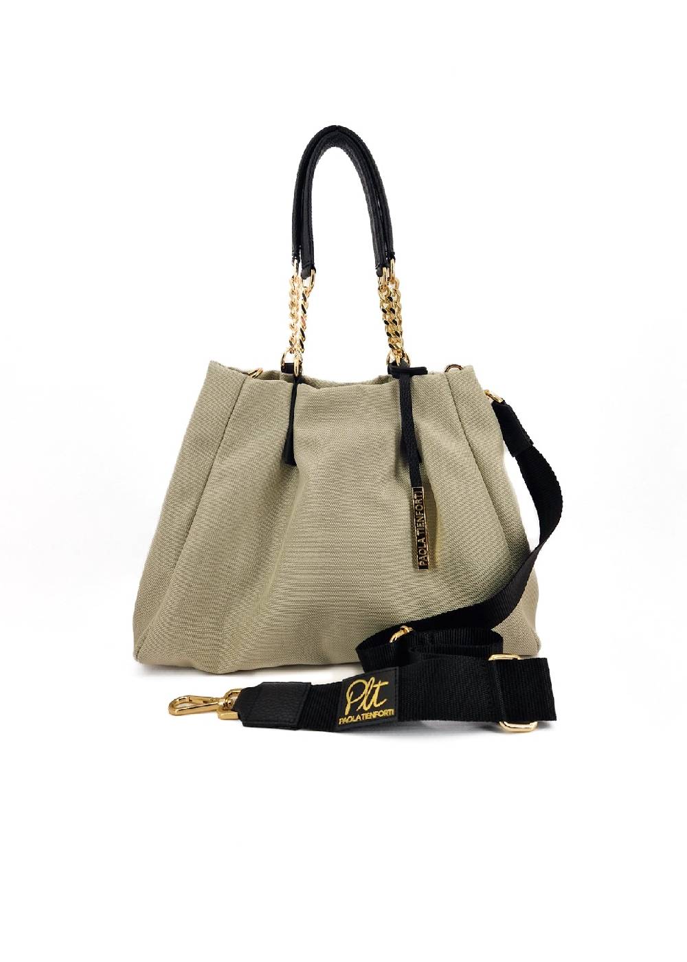Paola T. Shopper in cordura con dettagli oro Sconto
