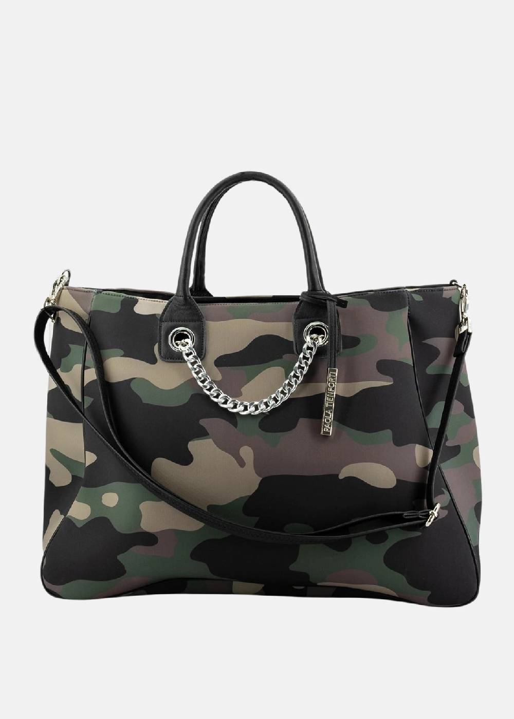 Paola T. Shopper in neoprene camouflage Economico