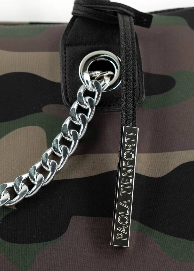 Paola T. Shopper in neoprene camouflage Economico
