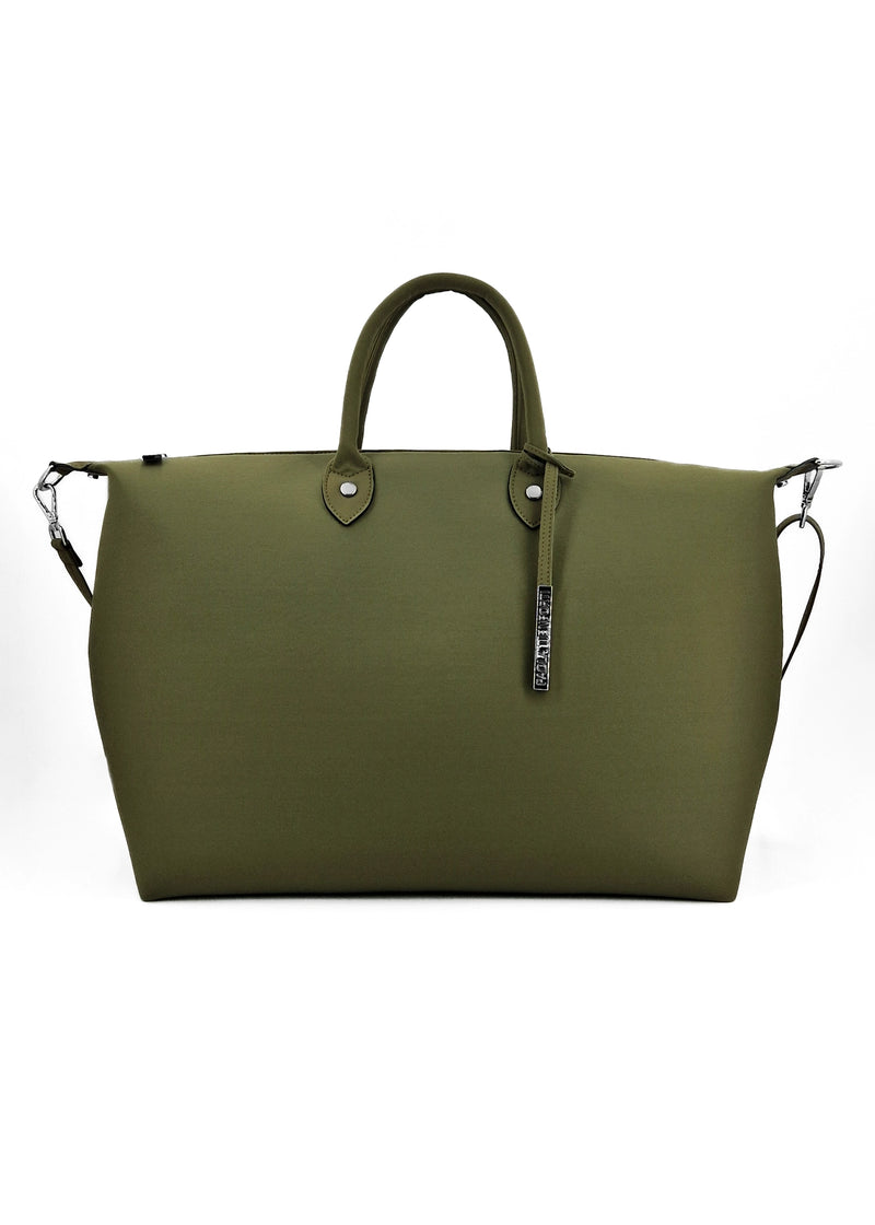 Paola T. Bauletto large in neoprene con dettagli argento Saldi