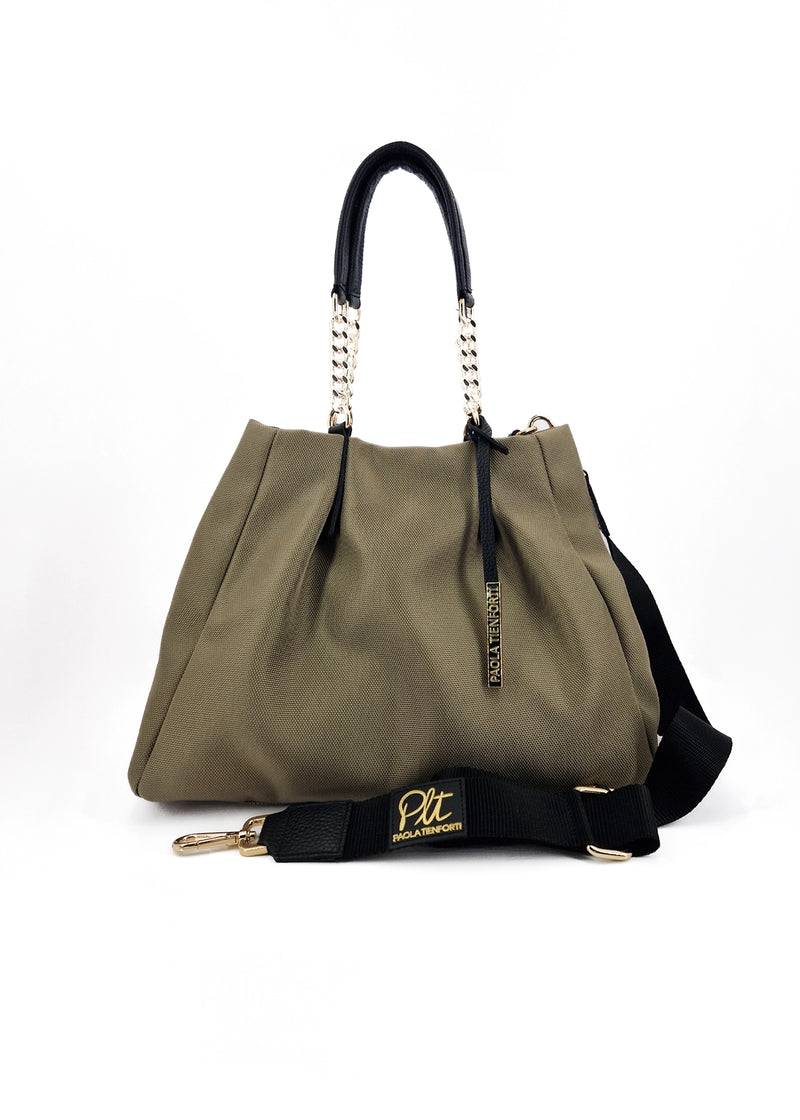 Paola T. Shopper in cordura con dettagli oro Hotsell