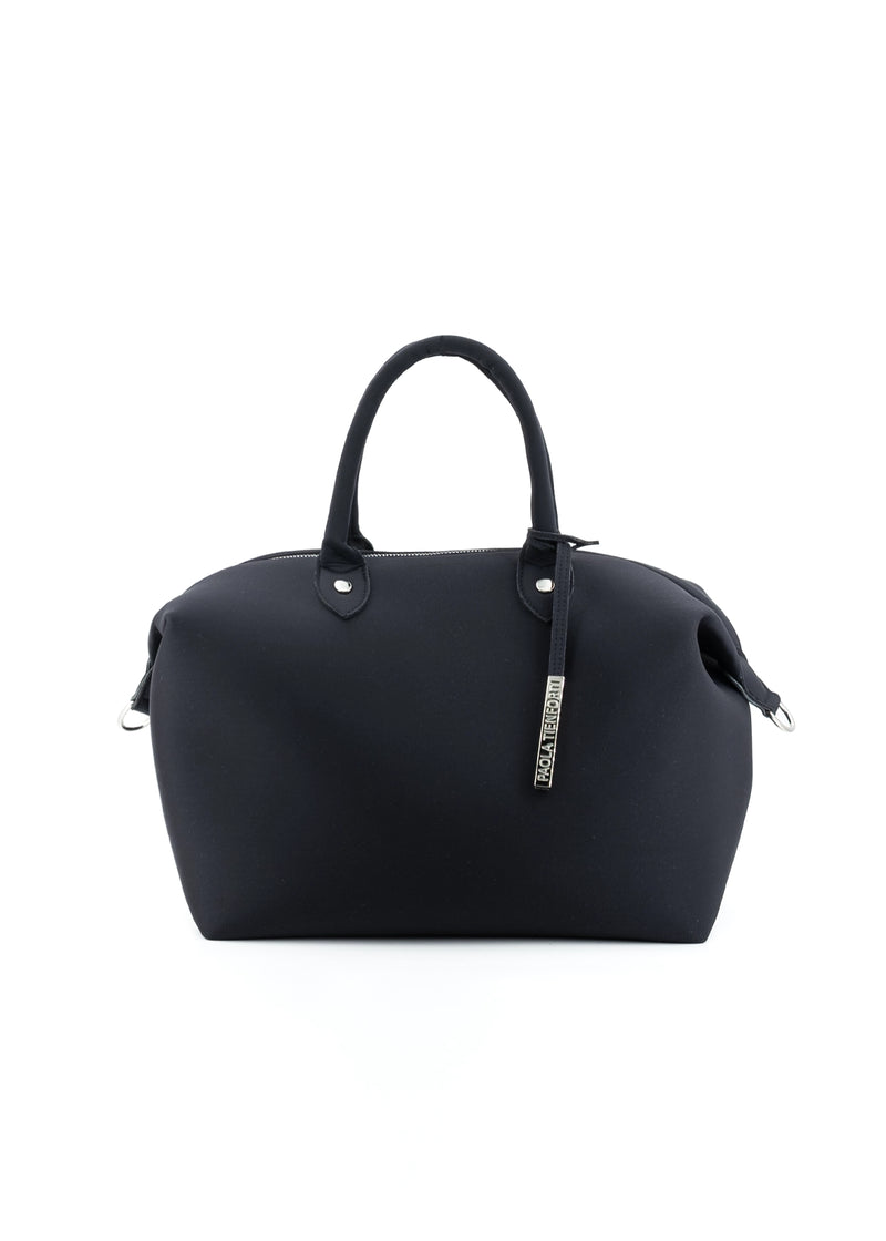 Paola T. Bauletto medium in neoprene con dettagli argento Negozio