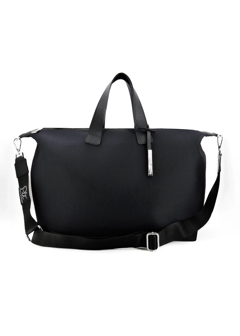 Paola T. Bauletto medium in neoprene con dettagli argento 2025