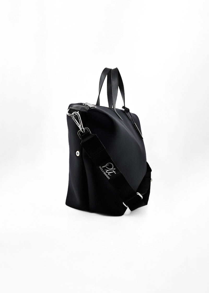 Paola T. Bauletto medium in neoprene con dettagli argento 2025