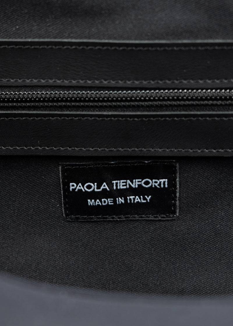 Paola T. Bauletto large in neoprene con dettagli argento Pezzi Unici