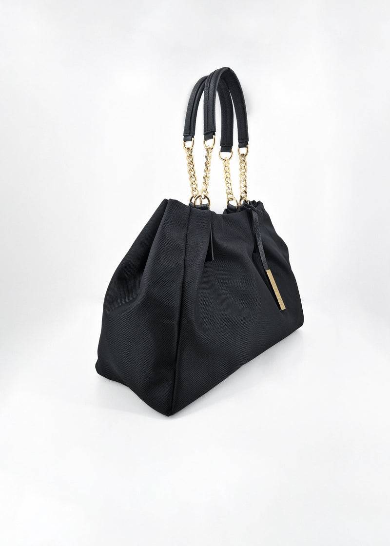 Paola T. Shopper in cordura con dettagli oro Soddisfazione Garantita