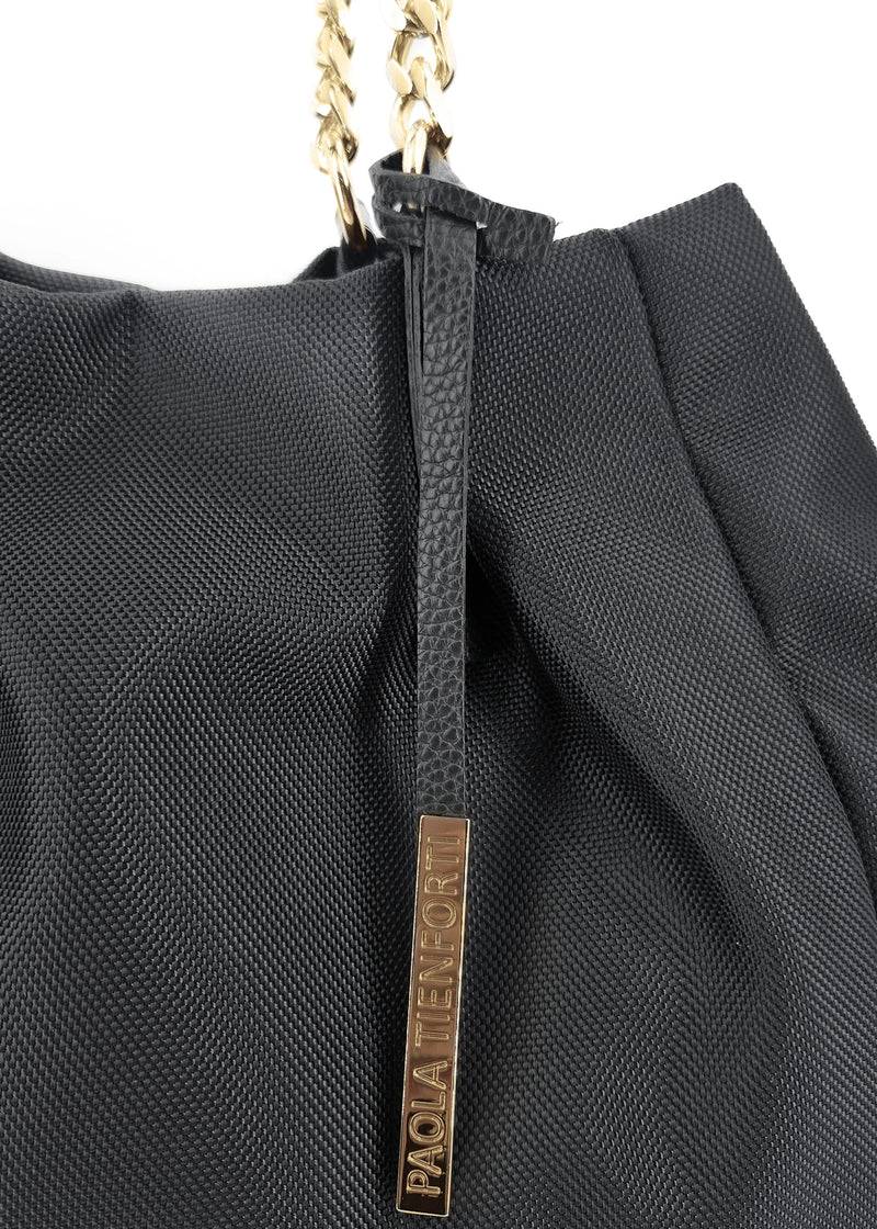 Paola T. Shopper in cordura con dettagli oro Soddisfazione Garantita